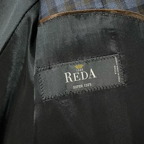 Lubiam Italy Reda 1865 Super 130s Wool Blazer Blue Check Sport Coat NWOT - Picture 9 of 12